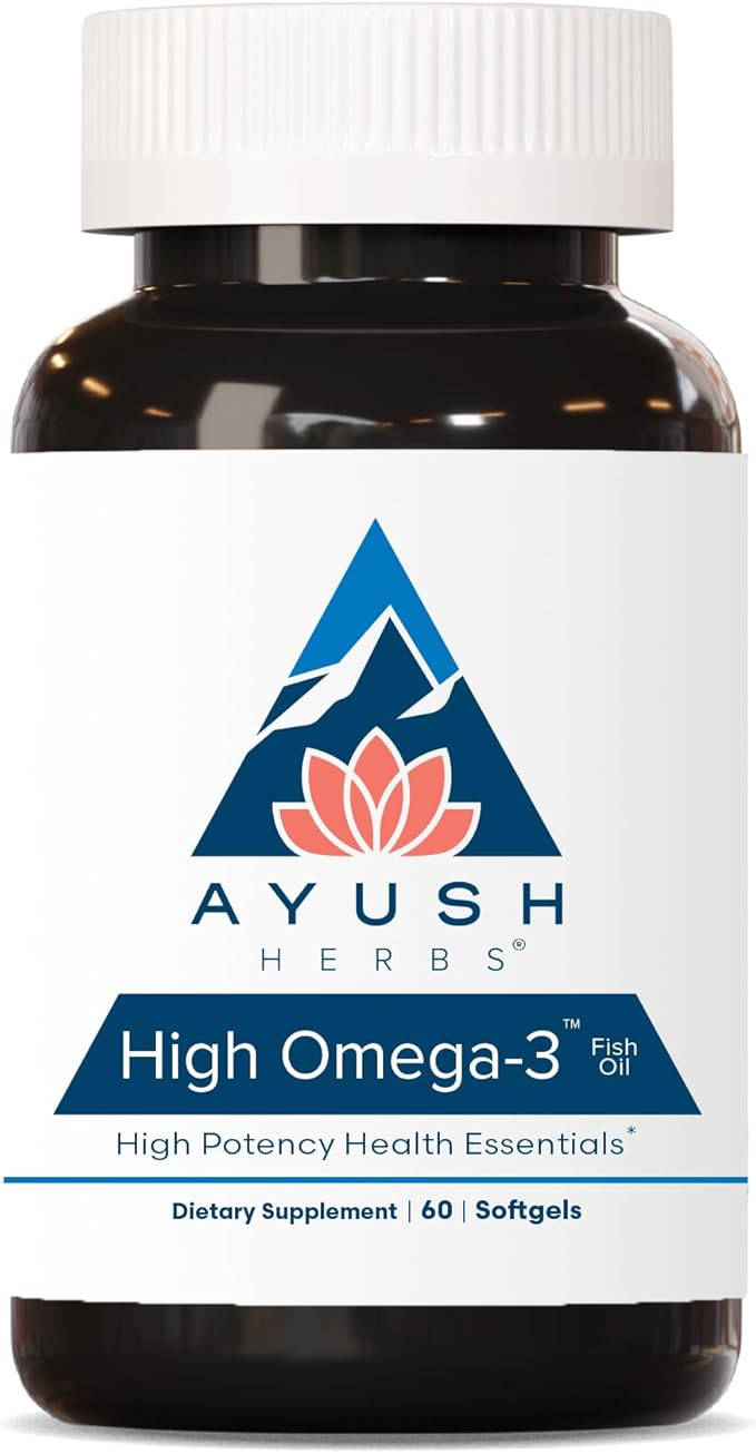 Ayush Herbs High Omega-3, High-Potency Fish 60 Softgels