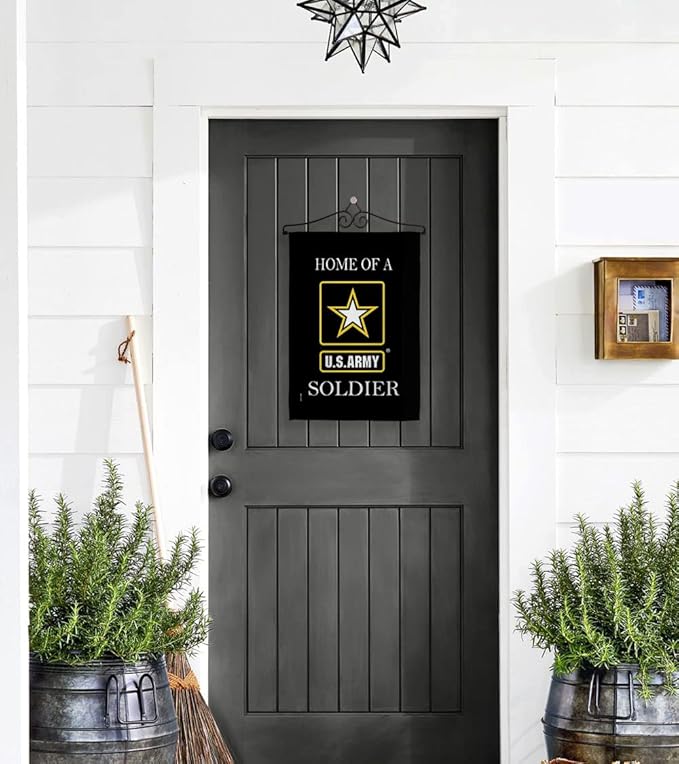 Army Soldier Dorm Decor Banner Wall Art Flag Pole Patio Lawn Garden Room Decorations Indoor Outdoor Tapestry Yard Signs Armed Forces American Military Veteran Retire Official Made In USA