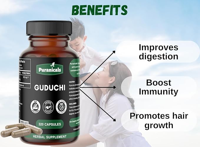 Guduchi Premium 320 Capsules Non GMO 500 mg 100% Pure