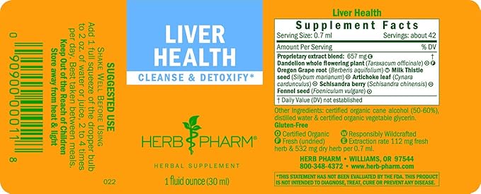 Herb Pharm Liver Health Herbal Formula 1 Ounce