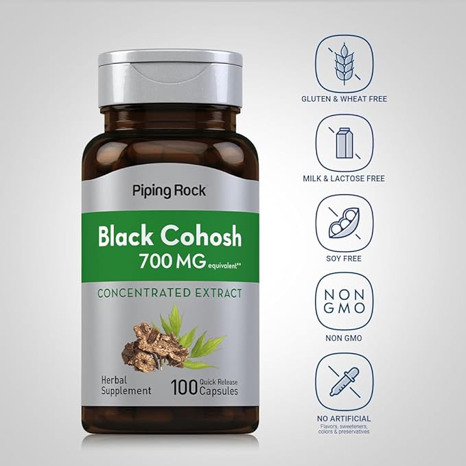 Piping Rock Black Cohosh Root Herb 700 mg 100 Capsules