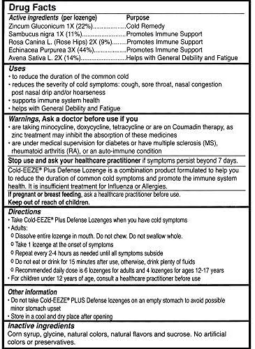 Cold-Eeze Plus DEFENSE Cold-Shortening Lozenges, 12