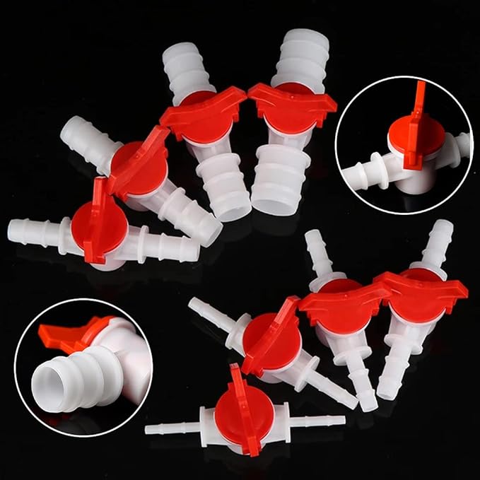 1/2“ Hose Barbed Ball Valve Drip Irrigation Ball Valve Shut Off Switch for Drip Irrigation and Aquariums(Pack of 2)