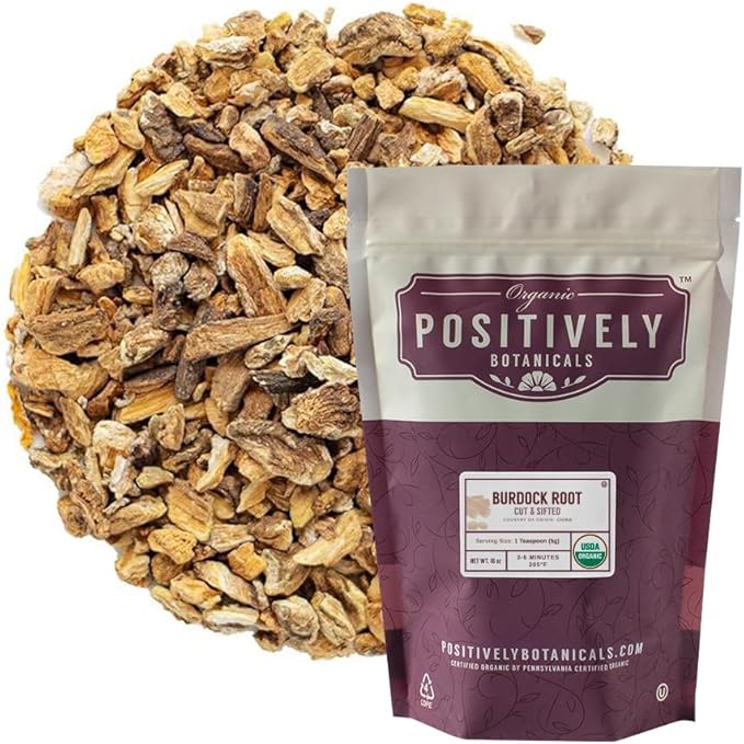 Organic Positively Botanicals Company, Burdock Root, 16 Ounce