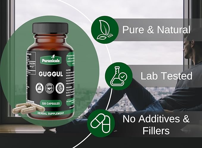 Guggul Premium 320 Capsules Non GMO 800 mg 100% Pure
