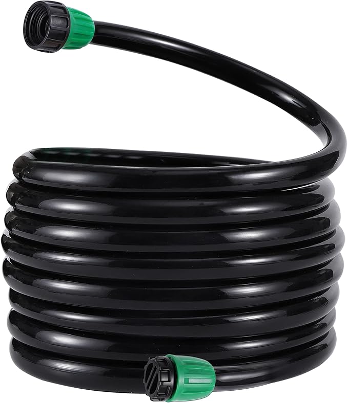 1/2” PVC Garden Irrigation Tubing Hose 33FT(10M),(OD:16mm,ID:12mm) With Lock Connector For Drip Irrigation System (33FT(10M))