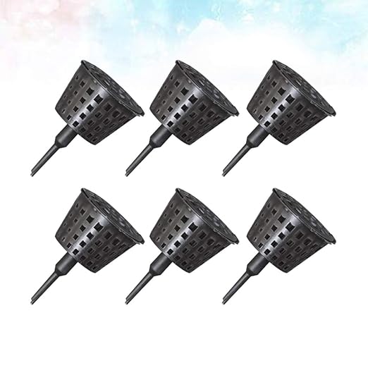 Happyyami 50Pcs Fertilizer Baskets Plastic Portable- Fertilizer Orchid Basket Fertilizer Mesh Basket with Lid Bonsai Fertilizer Box