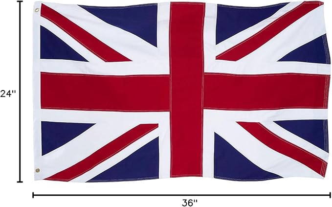 Homissor British Flag 2x3 Union Jack England Flags Embroidered Sewn Stripes United Kingdom UK Flag Heavy Duty Outdoor