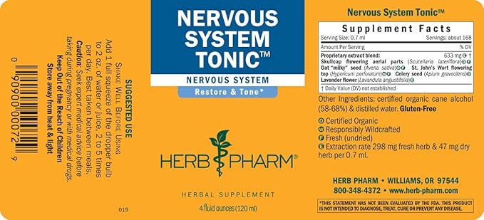 Herb Pharm Nervous System Tonic Liquid 4 Ounce