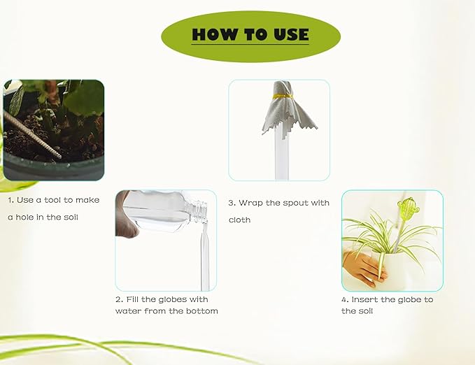 Ahhute Self Watering Globes Cactus Shape, Glass Plant Watering Globes, Self Watering Planter Insert, Cacti Plant Watering Devices, Automatic Plant Waterer Indoor, Watering Bulbs, 3 Pack