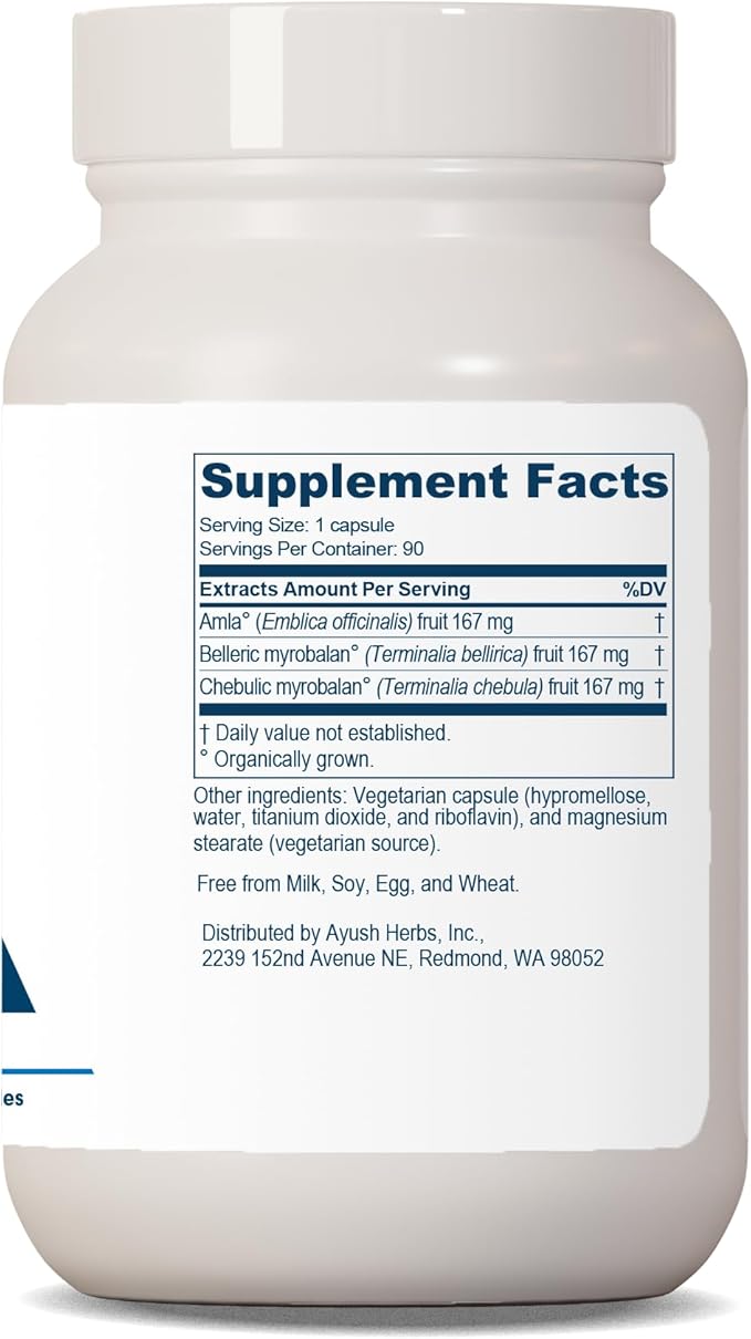 Ayush Herbs Trifal, Digestive Support Supplement 90 Vegetarian