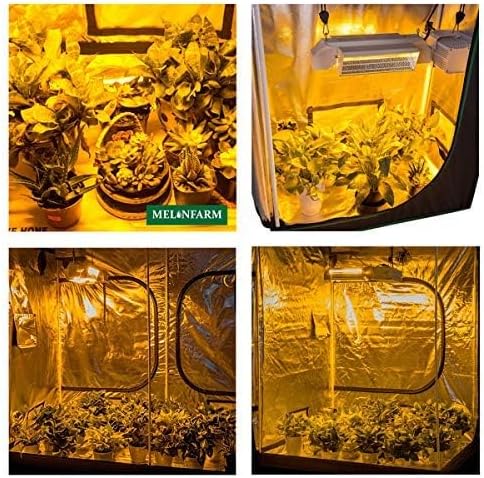 MELONFARM 3x3 Grow Tent, 36"x36"x72'' High Reflective 600D Diamond Mylar Canvas with Observation Window and Floor Tray for Hydroponic Indoor Plant Growing