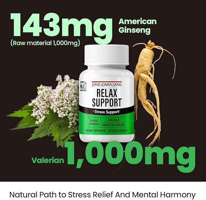 JungKwanJang Relax with Valerian Root (1,000mg) (143mg) for 60 Herbal