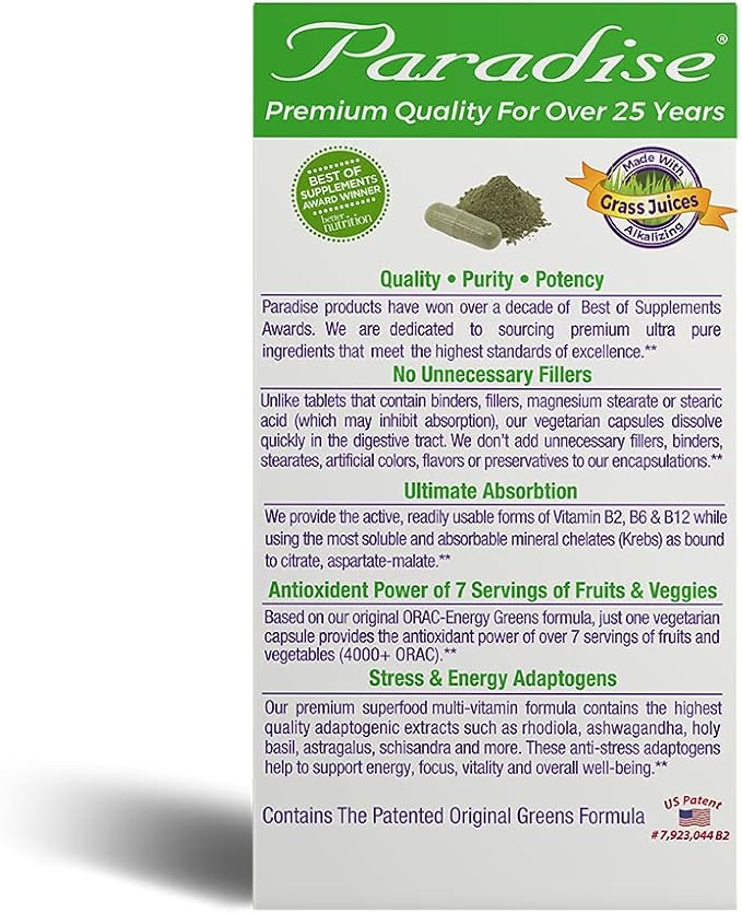 Paradise Herbs, Earth's Blend, Multivitamin, 48 Organic B12, C, K2, Daily 30