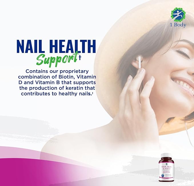 1 Body Hair Skin and Nails 26 Vitamins, 60 Vegan