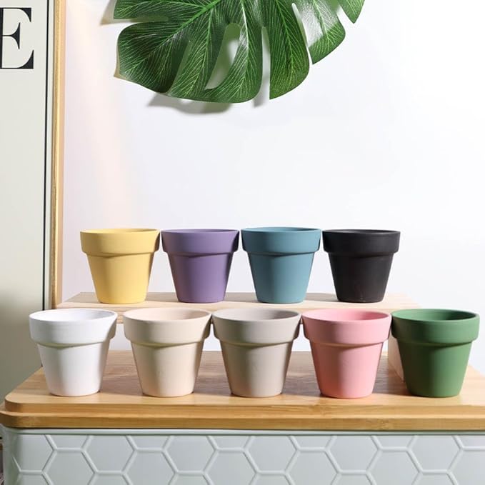 vensovo 48 Pcs 2" Tiny Terracotta & Terra Cotta Pots with Drainage - Purple Small Mini Clay Ceramic Pottery Planter Ideal for Indoor/Outdoor Plants, Crafts, Wedding Favors