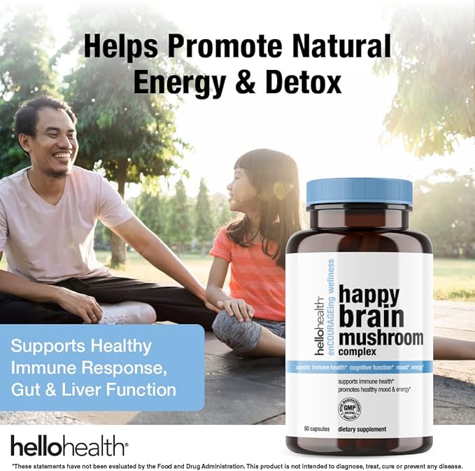 Happy Brain Mushroom Complex Nootropics Brain 10 Mushroom 60ct. 4pk 4pk
