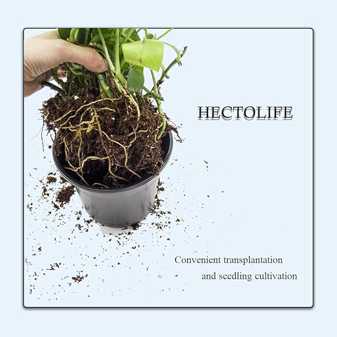 100-Pack 0.5 Gallon Flexible Plant Nursery Pots,Thickened Soft Plastic Seedling Pots,Seed Starting Pot Flower Plant Container for Succulents, Seedlings, Cuttings, Transplanting(Black)