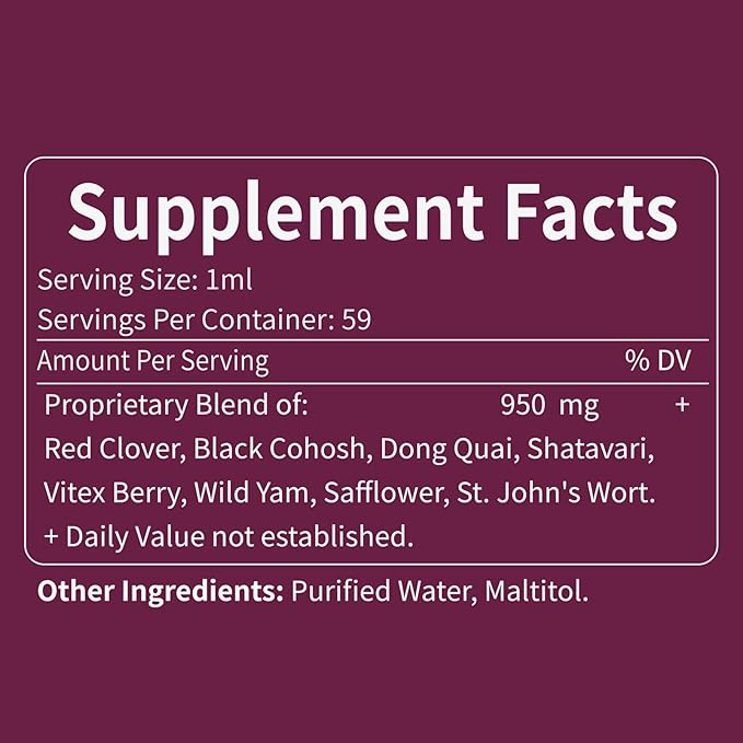 100% Natural Herbal Drops, Red Clover 2 oz