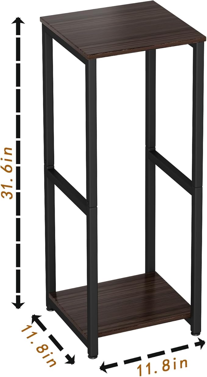 Plant Stand Indoor 2 Tier Tall Metal Corner Storage Tiered Plant Shelf Holder Multiple for Living Room Balcony Garden,Black Oak (2 Tier-Black Oak)