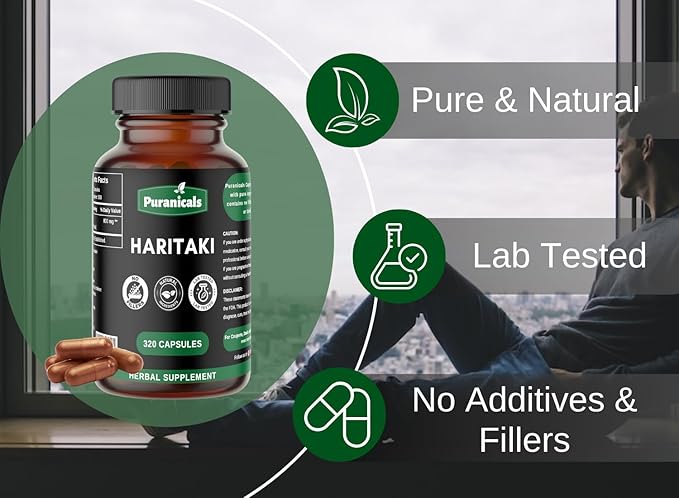 Haritaki Premium 320 Capsules Immunity Booster 800 mg 100% Pure