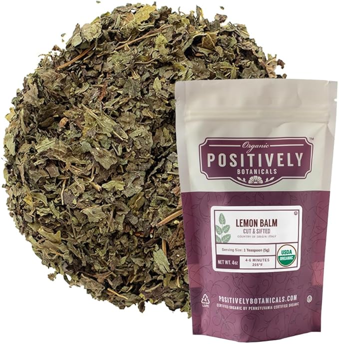 Organic Positively Botanicals Company, Lemon Balm, 4 Ounce