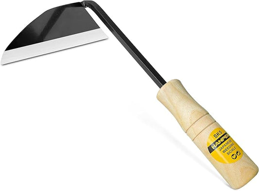 Japanese Wide Blade Gardening Tools I Premium Quality Hand Hoes/Weeding Sickle Have Very Sharp Edge for Quick Work