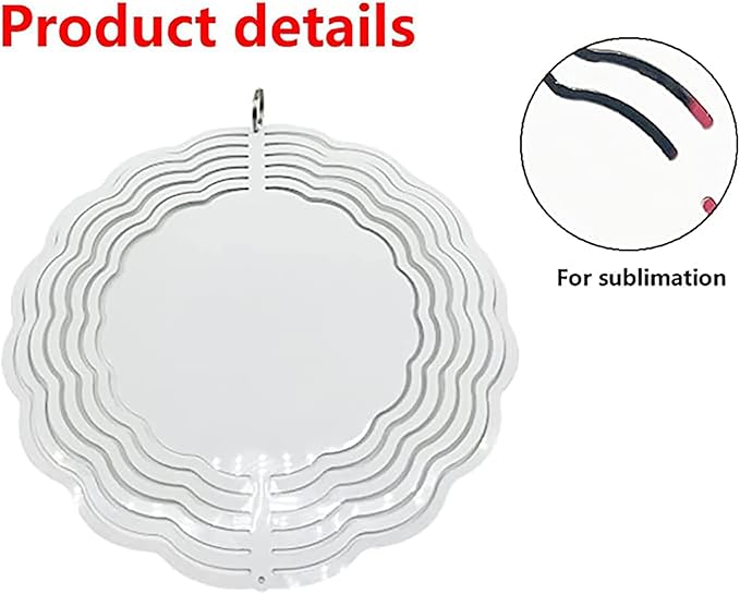 5 pcs 10 inch Sublimation Wind Spinner Blanks Round Sublimation Blanks Products Stainless Steel Metal Indoor Outdoor Garden Decoration for Heat Press Transfer Sublimation Blank Gift