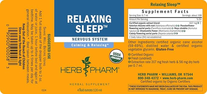 Herb Pharm Relaxing Sleep Herbal Formula 4 Ounce