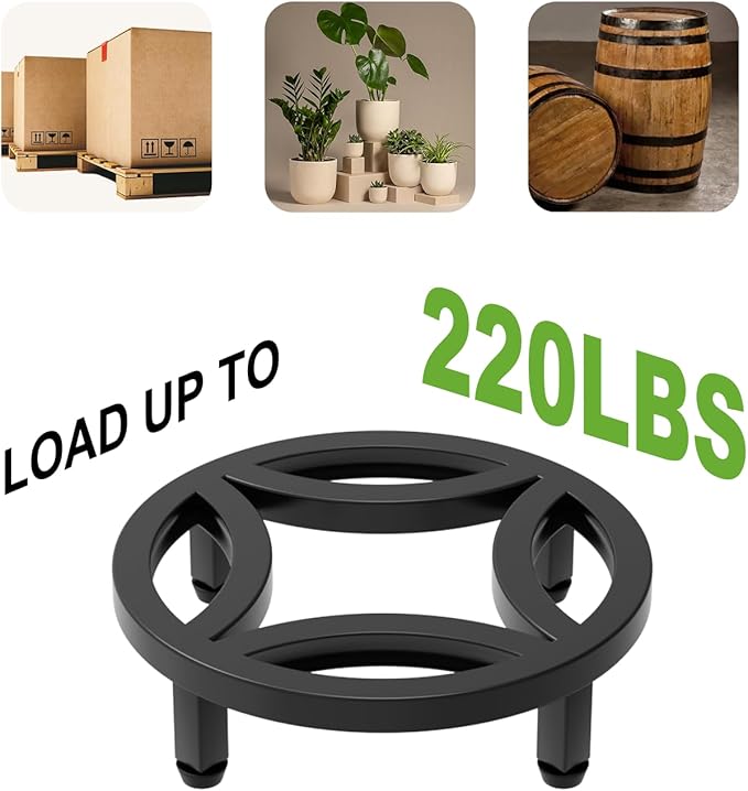 Zhongma 2 Pack 8.7" Sturdy Potted Plant Stand Flower Pot Holder Heavy Duty Construction, Low Plant Stand for Home Indoor and Outdoor, Sturdy plant riser and saucer without Installation Required