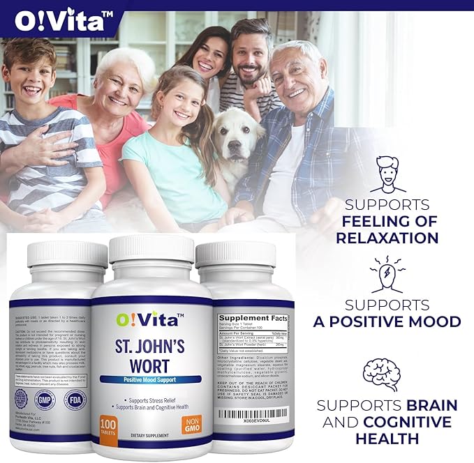 St. John's Wort 500mg (Tablets), Herbal 100 Days