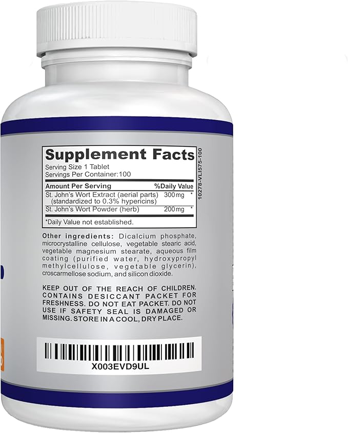 St. John's Wort 500mg (Tablets), Herbal 100 Days
