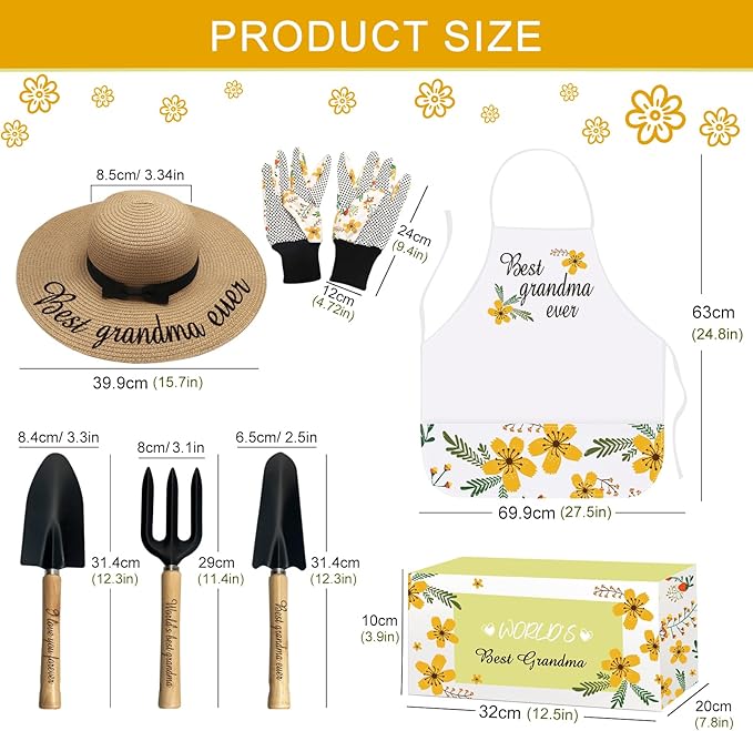 Grandma Gardening Tools Gifts from Grandkids - Birthday Gifts for Grandma - Gardening Gifts for Grandmas Garden, for Grandma