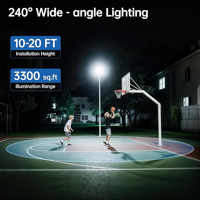 11000W Solar Street Light Outdoor with Dual Solar Panels IP65 Waterproof – 650,000LM 3-Sided LED Lights, 144pcs LEDs, 50000mAh Battery, Motion Sensor, Dusk to Dawn for Parking Lot, Yard,Garden