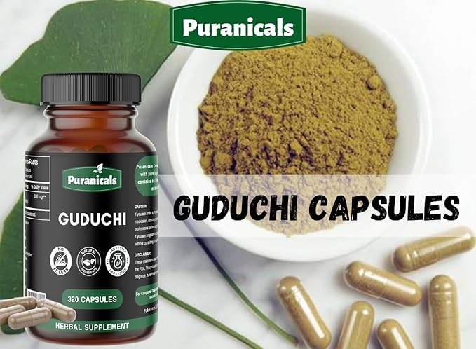 Guduchi Premium 320 Capsules Non GMO 500 mg 100% Pure