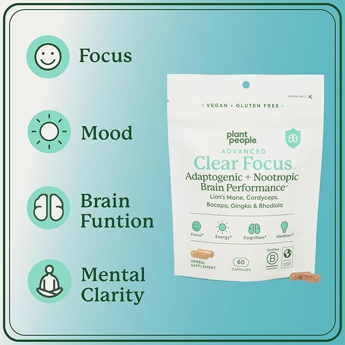Plant People Herbal Supplement for Clear Focus Supplements|40 Capsules
