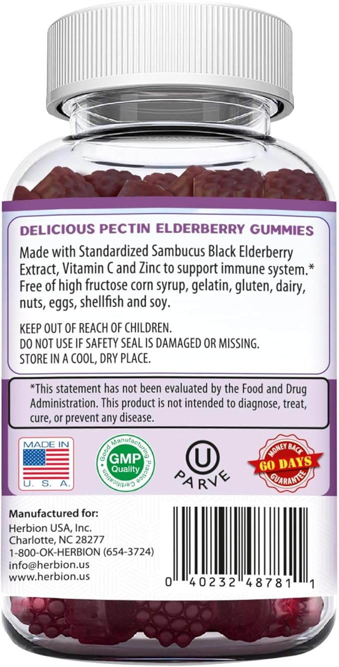 Herbion Naturals Elderberry Gummies with Vitamin 60 Count