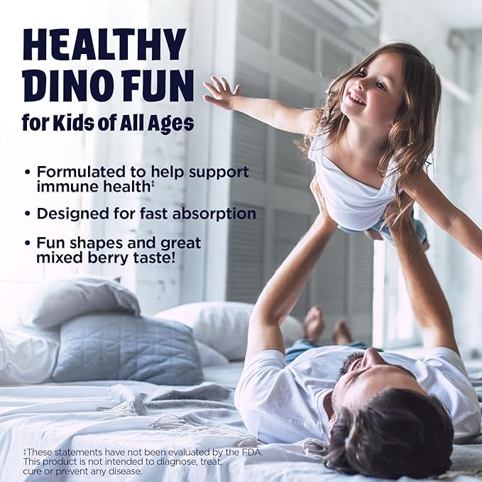 KAL Kids Zinc Elderberry Dinosaurs, Immune 90 Servings, 90 Micro