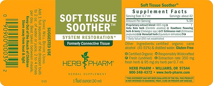 Herb Pharm Soft Tissue Soother Herbal 1 Ounce