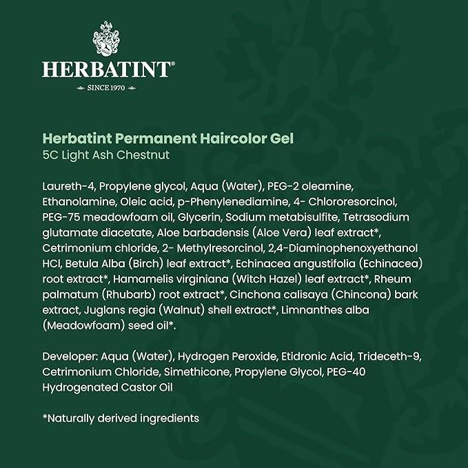 Herbatint Permanent Haircolor Gel, 5C Light 100% Grey 4.56 oz