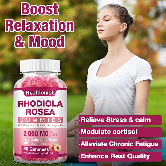 1 Pack Sugar-Free Rhodiola Rosea Gummies 60 Vegan