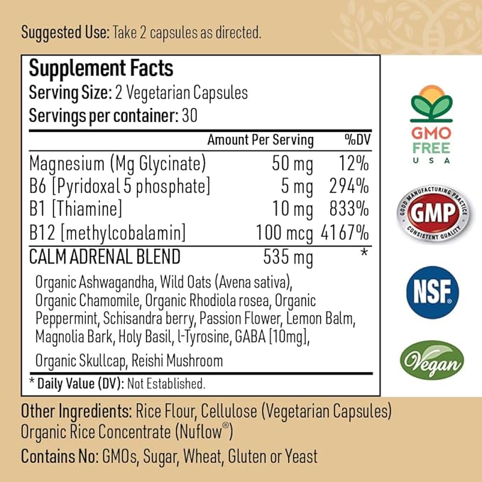 Zen Calm Organic Adaptogenic Herbs (60 Veggie