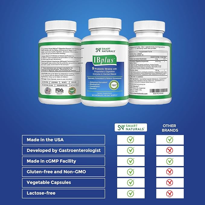 IBplus® Probiotic, Digestive Enzyme & Herbal Formula-60 Capsules!!