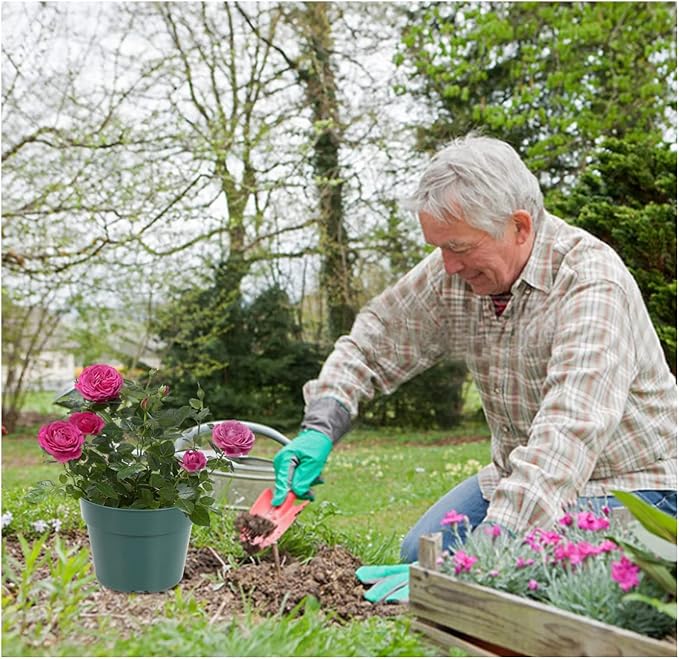 40 Pack 4 Inch Plastic Nursery Pots with Mesh Pad, Thick Sturdy Plastic Plant Pots with Drainage Holes Indoor/Ourdoor Flower Planter Pots, Green