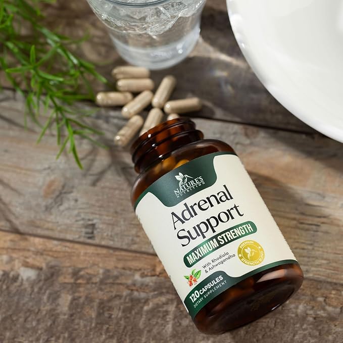 Adrenal Support Supplements - Ashwagandha & 10 Adaptogenic Herbs including Rhodiola Rosea, Holy Basil – Adrenal Supplement Support for Balanced Energy, Adrenal Fatigue, Calm, Relaxation – 120 Capsules