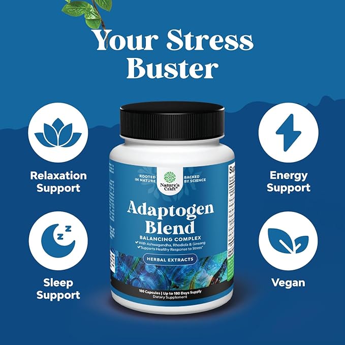 Herbal Adaptogen Mood Support Supplement -180ct