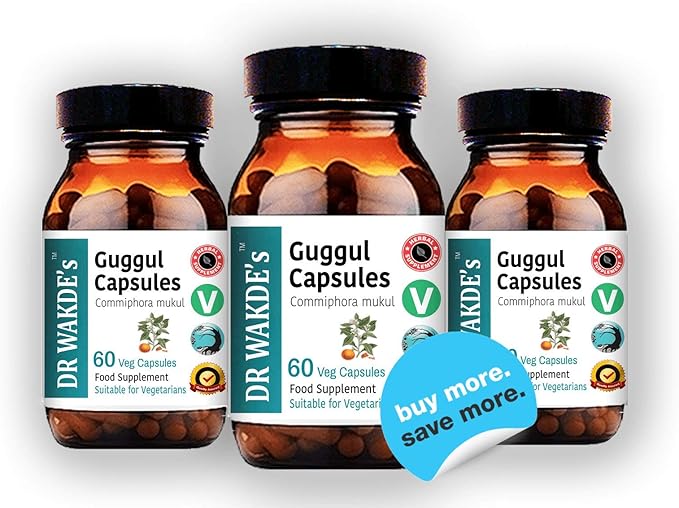Guggul Capsules (Mukul Myrrh, Commiphora Mukul, 60 Veg