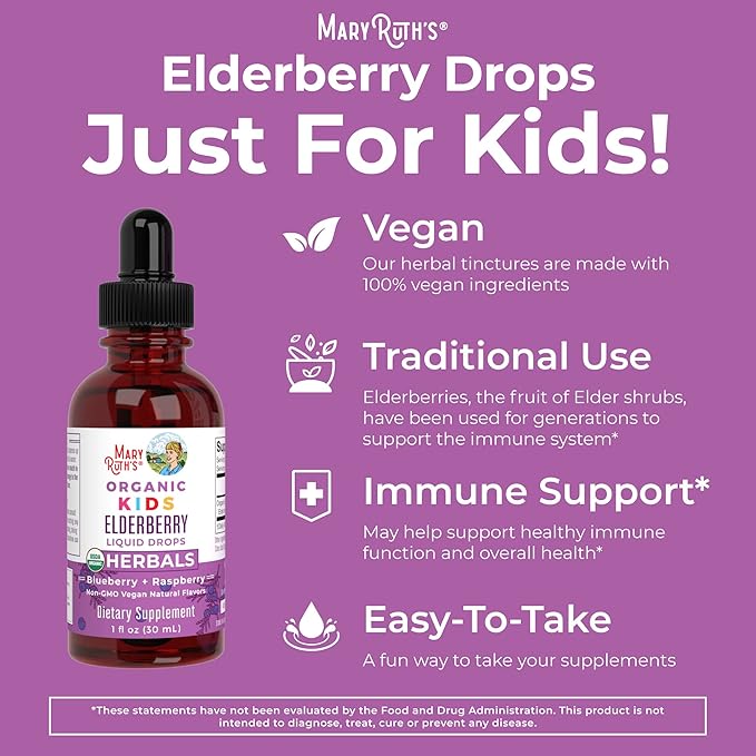 MaryRuth Organics Cocomelon Kids Elderberry Syrup, 4-13 Years, 1 Fl