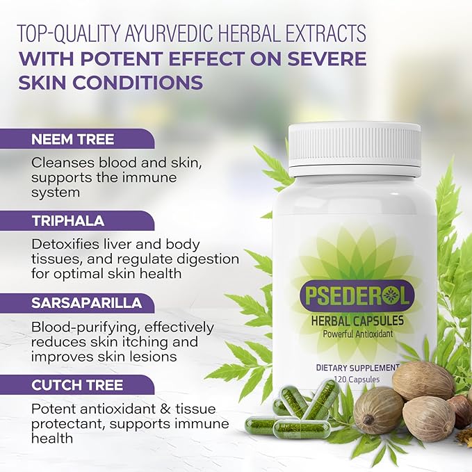 Psoriasis Support for Skin, 120 Herbal 6 Antioxidant