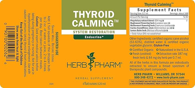 Herb Pharm Thyroid Calming Herbal Formula 4 Oz